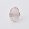 Silver Large Rose Quartz Ring - 2