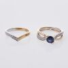 18ct Rose and White Gold Sapphire and Diamond Ring Set - 2