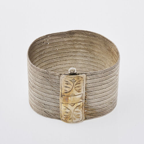 Silver Wide Mesh Bracelet
