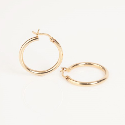 A Pair of 9ct Gold Hoop Earrings