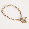 A 9ct Gold and Emerald Fancy Link Padlock Bracelet
