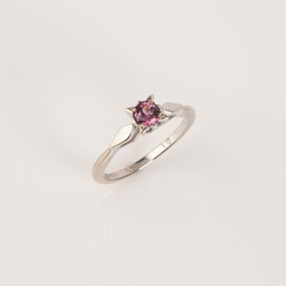 18ct White Gold Garnet Ring