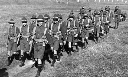 CHRISTS' COLLEGE CADETS RETURNING FROM REDCLIFFS