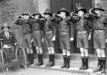 BUGLERS AT ARMISTICE DAY SERVICE