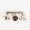 Silver Bar Brooch with charms
