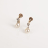 9ct Diamond and Pearl Drop Earrings