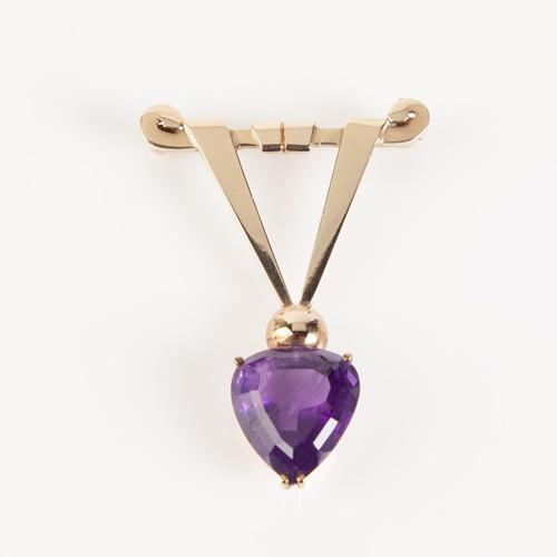 Gold Amethyst Brooch