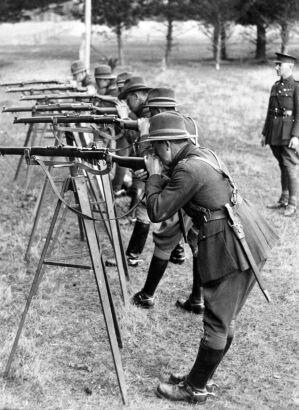 MUSKETRY INSTRUCTION AT THE MILITARY CAMP AT BURNHAM