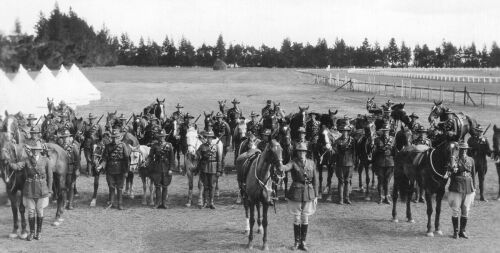 YEOMANRY CAVALRY ON PARADE AT ASHBURTON