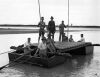 A "FLYING BRIDGE" BUILT ON PONTOONS BY THE CORPS OF ENGINEERS AT RAKAIA