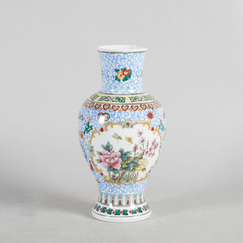 A Chinese Famille Rose 'Floral' Vase (Jingdezhen Zhi Mark)