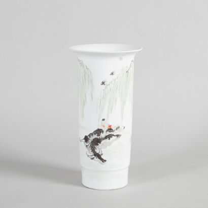 A Chinese 'Boy and Buffalo' Vase (Jingdezhen Zhi Mark)