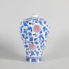 A Chinese Underglaze-Blue and Copper-Red 'Floral' Vase (Meiping), (Jingdezhen Zhi Mark)