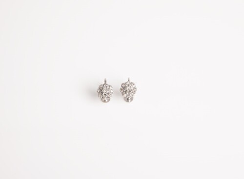 9ct White Gold Diamond Cluster Earrings