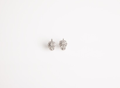 9ct White Gold Diamond Cluster Earrings