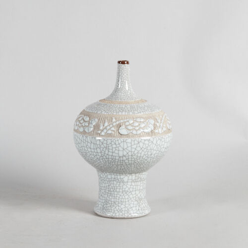 A Carved Chinese Crackle-Glazed Vase