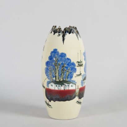 A Chinese Underglaze 'Landscape' Vase