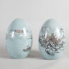 A Pair of Chinese Famille Rose Egg-Shape Ornaments Decorated with Feature Scenes of Snowing