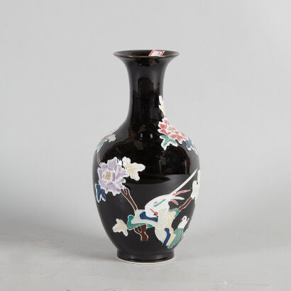 A Carved Chinese ‘Floral and Bird’ Vase (Yongzheng Nian Zhi Mark)