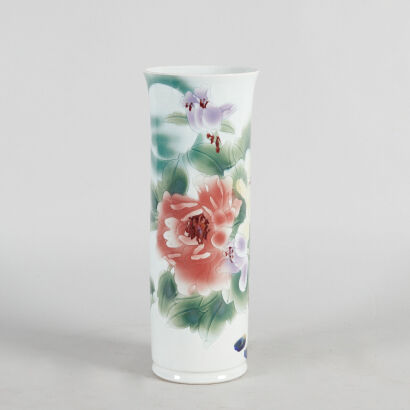 A Chinese Underglaze 'Floral' Vase (Jingdezhen Zhi Mark)