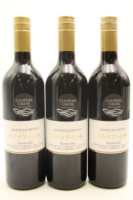 (3) 2009 Coopers Creek Select Vineyards 'Gravels and Metals' Merlot Malbec, Hawke's Bay