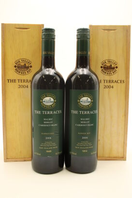 (2) 2004 Esk Valley The Terraces Malbec Merlot Cabernet Franc, Hawkes Bay
