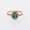 14ct Emerald and Diamond Cluster Ring