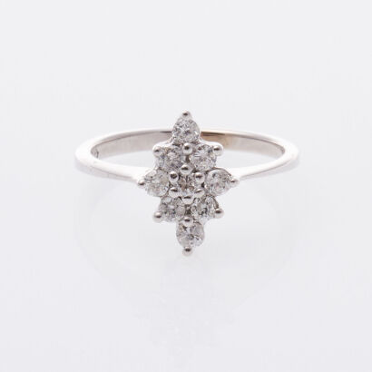 14ct Diamond Cluster Ring