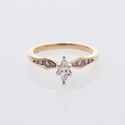 14ct Marquise Diamond Ring