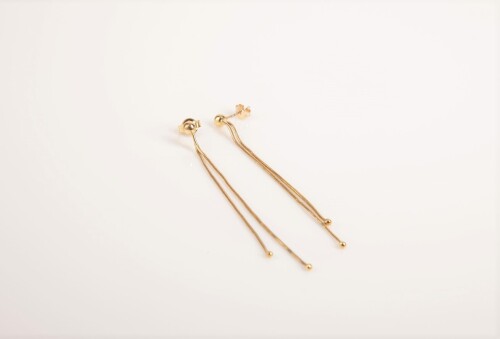 A Pair of 9ct Gold Chain Drop Earrings
