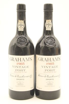 (2) 1985 W & J Graham's Vintage Port, Portugal [JR17.5] [RP96]