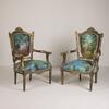 A Pair of Painted Armchairs