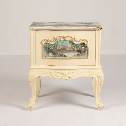 A Small Painted Chest of Drawers Marble Topped