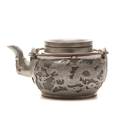 A 20th Century Pewter Teapot