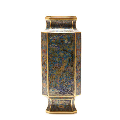 An Octagonal Cloisonné Vase