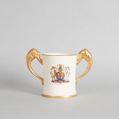 A Crown Lynn Hand-Potted Coronation Mug 