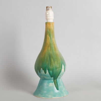 A Peacock Pottery Lamp Base