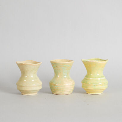 A Trio of Crown Lynn Trickle Glazed Vases
