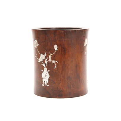 A 19th Century Rosewood Brush Pot