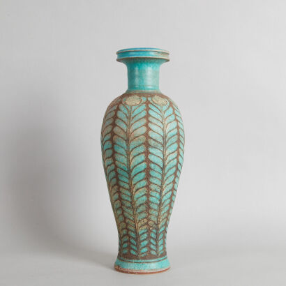 A Large Graeme Storm Stoneware Baluster Vase