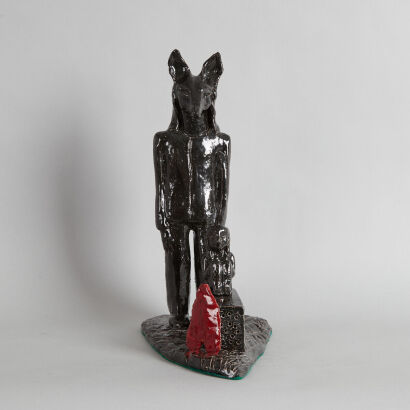 A Bronwynne Cornish Sculpture titled The Weighing of the Heart