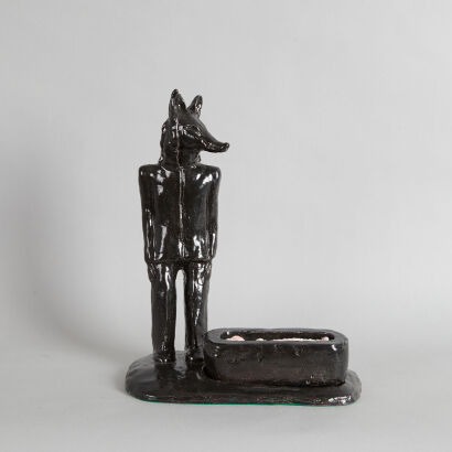 A Bronwynne Cornish Sculpture titled Anubis Visits his Mummy