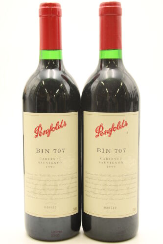 (2) 1999 Penfolds Bin 707 Cabernet Sauvignon, South Australia [JO95]