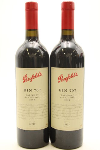 (2) 2004 Penfolds Bin 707 Cabernet Sauvignon, South Australia [JR17.5] [RP95] [JO97]