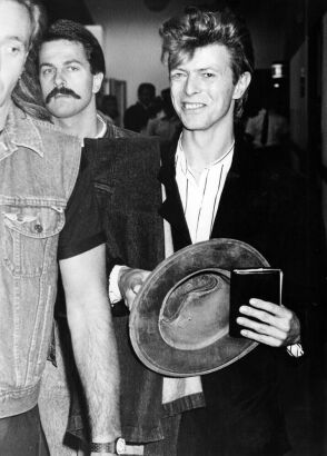 David Bowie arriving at Auckland airport