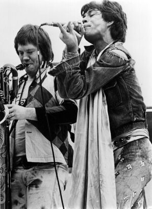 Mick Jagger of the Rolling Stones performing at Western Springs, Auckland