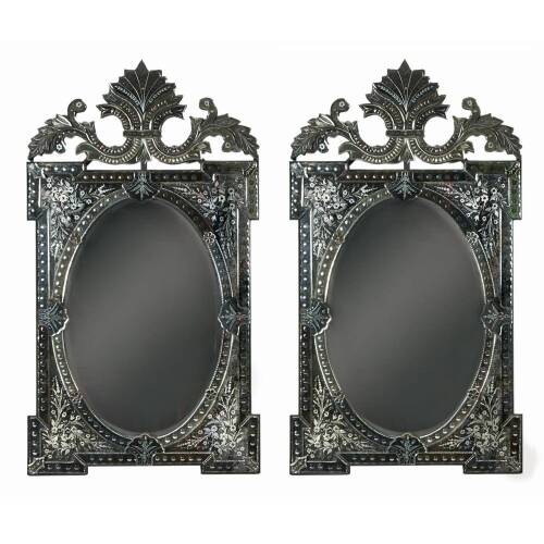 Two Matching Venetian Style Mirrors