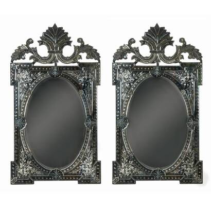 Two Matching Venetian Style Mirrors