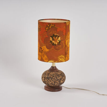 A Vintage Cork Base Table Lamp