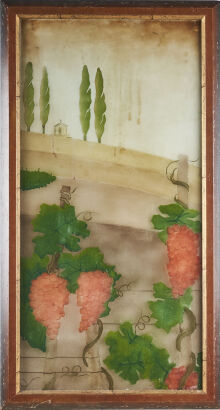 A Handpainted Framed French Bistro Window 1920s